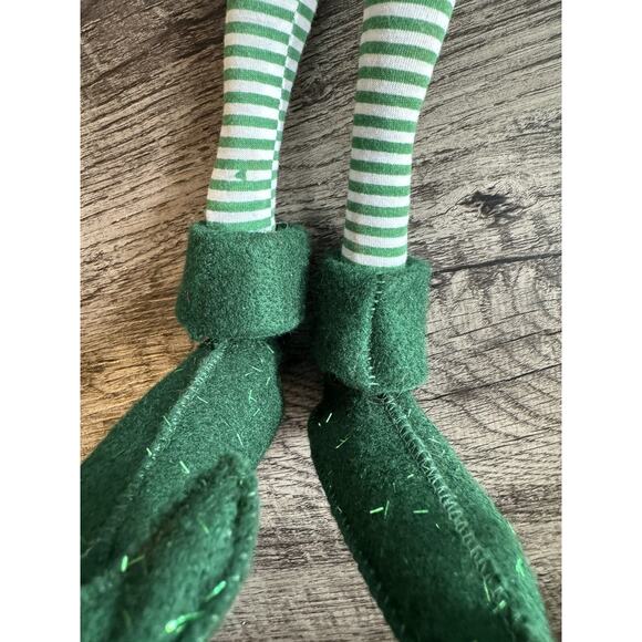 Vintage 2004 Annalee Green Elf W/Striped Pants 14” Set Of 2 Kitschy Christmas - Picture 11 of 16